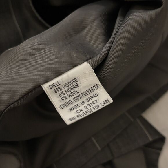 Talbots Italian Fabric Mohair Wool Blazer Jacket Gray Pinstripe 12 Work Career - Picture 9 of 10
